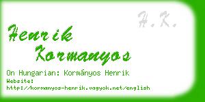 henrik kormanyos business card